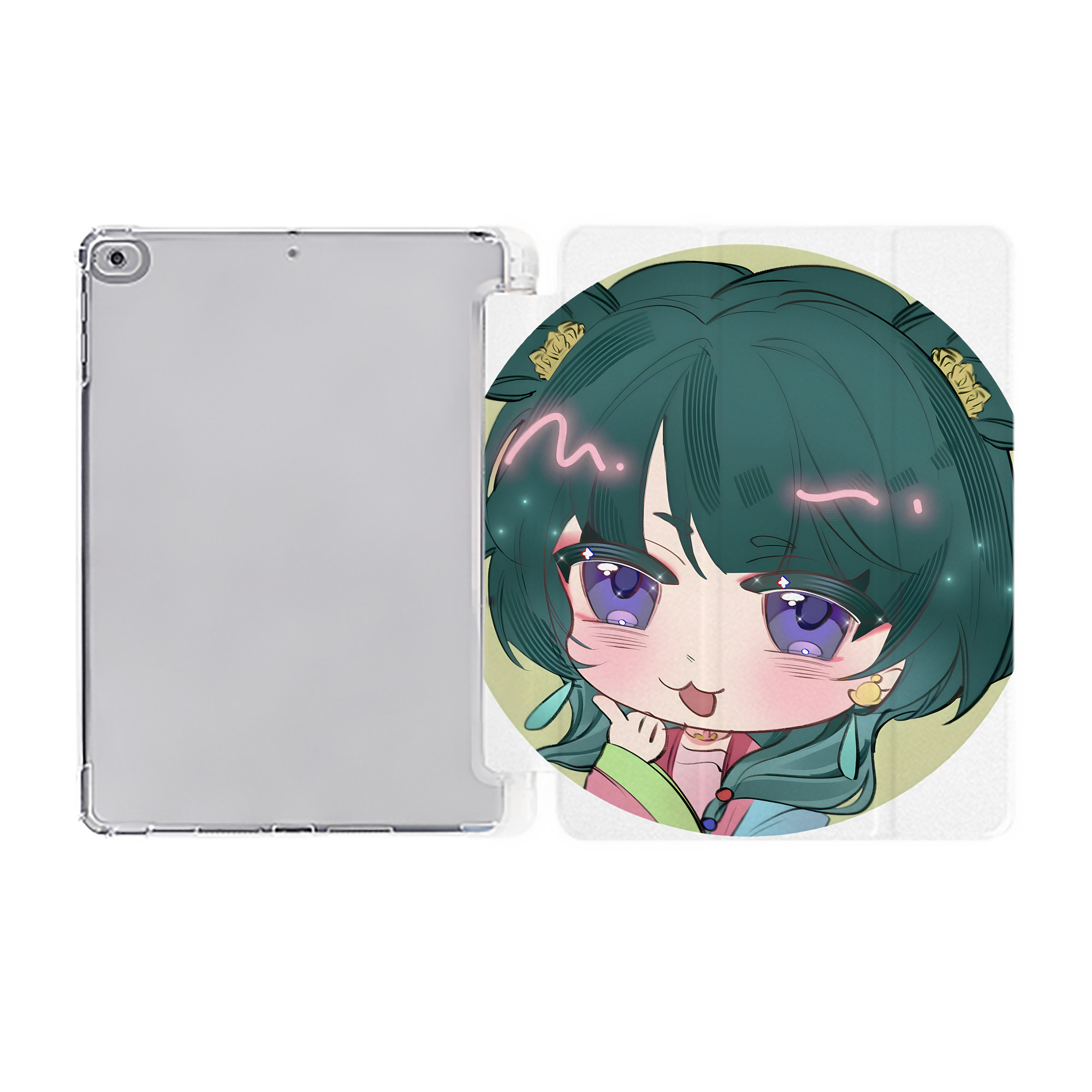 （画像用） 薬屋のひとりごと The Apothecary Diaries IPad ケース ペン収納付き 三つ折りスタンド PUレザー×シリコン 対応機種9.5/10.5/10.9インチ